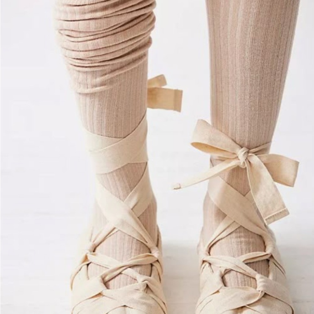 Free People Cream Ballet Flats